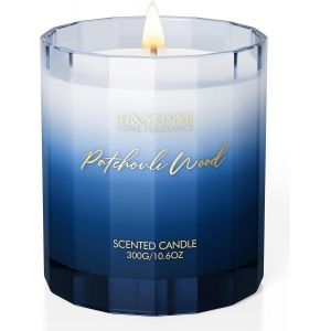 TIANYI-Bougie Parfum&eacute;es Bois de Patchouli | 300 g, jusqu`&agrave; 60 h de combustion, Son ar&ocirc;me chaud et intense favorise la relaxation et la m&eacute;ditation, id&eacute;al pour une atmosph&egrave;re sereine et r&eacute;confortante - Neuf