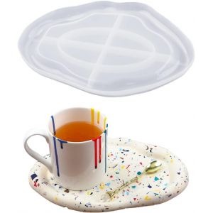 Rond Moule R&eacute;sine Coaster Moulle Silicone R&eacute;sine &Eacute;poxy Moulage Plateau Moule Pour Diy Bijoux Bo&icirc;te De Rangement Assiette De Fruits Bougeoir (Ovale Plateau Moule) - Neuf