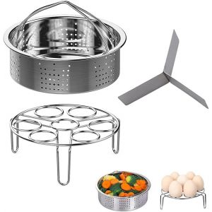 Subzonal-Ensemble Supports Vapeur, 3 Pi&egrave;ces Accessoires Autocuiseur, Comprenant Panier Vapeur Acier Inoxydable, Support Vapeur Oeufs, Support Vapeur Diviseur, Pour Cuisine Catering Accessoires - Neuf