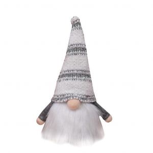 Nains de jardin en peluche sans visage, d&eacute;corations de No&euml;l pour table de poup&eacute;e, fournitures de f&ecirc;te, bonnet tricot&eacute;, jouets pour poup&eacute;e, ornement gris - Neuf
