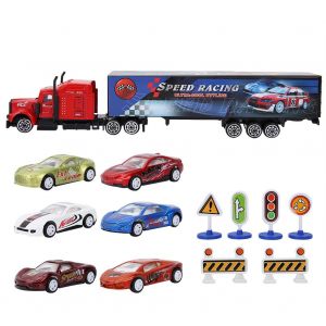 Jouet Durable En Alliage Pour Enfants, Modele Reduit De Voiture De Haute Simulation Avec Poteau De Guidage, Cadeau Pour Enfants - Neuf