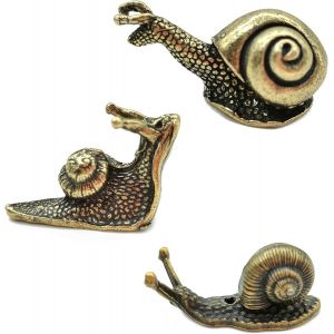 MEVRONISSHOP-3 Pcs Escargots Figurine Jardin Décoration Ornements Miniatures Figurine d'Escargot Sculptures Rétro Créatives Métal Extérieure Sculpture Animale Balcon Extérieur Pelouse (A) - Neuf