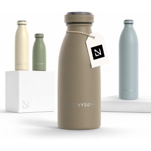 Jgd-Gourde Inox 350ml | 0.35l Bouteille D&iquest;Eau Isol&eacute;e | Gourde &Eacute;tanche Pour Le Sport, La Bicyclette, Les Enfants (Taupe Brown, 350ml) - Neuf