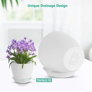 Lot De 6 Pots De Fleurs Interieur,Pots De Fleurs En Plastique Avec Soucoupe Et Trous De Rainage Pour Int&eacute;rieur Et Ext&eacute;rieur,Balcon,Jardin,Pot Plante 17,5/15,5/14/12,5/11,5/10 Cm,Blanc - Neuf