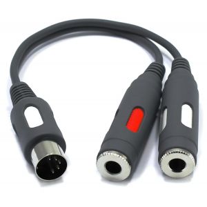 Adaptateur audio DIN jack 5 pôles mâle vers 2X 6,3mm TS mono double jack femelle mâle vers femelle 5 pôles 5 pôles - Neuf