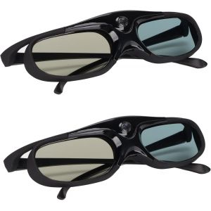 Lunettes 3D Dlp Link 2 Pi&egrave;ces,Lunettes 3D &Agrave; Obturateur Actif 144 Hz,Lunettes 3D &Agrave; Lentille Lcd Compatibles Avec Tous Les Projecteurs Dlp 3D,Lunettes De Vision 3D - Neuf