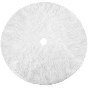 Jupe de sapin de No&euml;l en peluche blanche effet neige, 78 cm (31 pouces) - Neuf