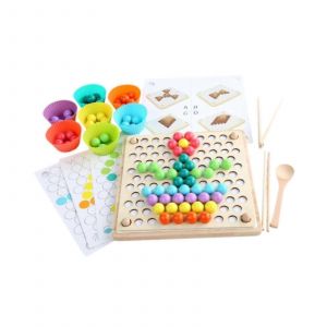Jeu de soci&eacute;t&eacute; Rainbow Beads : jeu de soci&eacute;t&eacute; avec clip de perles, activit&eacute; d'apprentissage pour cadeaux pour enfants - Neuf