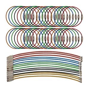 Porte-cl&eacute;s 100PCS, 5,9 pouces en fil d'acier inoxydable anneau boucle anneaux pour accrocher l'&eacute;tiquette de bagages, gardiens de cl&eacute;s - Neuf