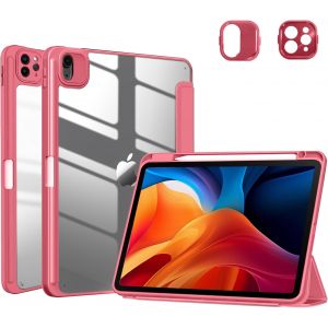 ELVORIX-Coque pour iPad Pro 11 Pouces (2022/2021/2020/2018), Air 11 Pouces M3/M2 2025/2024, iPad Air 5e/4e G&eacute;n&eacute;ration 2022/2020 10,9 Pouces, &Eacute;tui de Protection Ultra Fin et L&eacute;ger, Rouge Past&egrave;que - Neuf