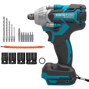 Cl&eacute; dynamom&eacute;trique, cl&eacute; &agrave; chocs &eacute;lectrique sans fil 3 en 1, cl&eacute; &agrave; chocs &agrave; batterie, pistolet &agrave; chocs sans balais &agrave; couple &eacute;lev&eacute;, adapt&eacute;e &agrave; un usage domestique, industriel et automobile. - Neuf