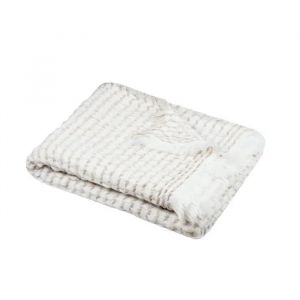 Plaid 130 X 150 Cm A Franges Alfie Beige - Neuf