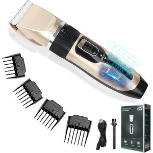 Tondeuses &Agrave; Cheveux Hommes Rasoir Electriques Kit De Coupe De Cheveux Rechargeable Sans Fil Clippers Pour Hommes Enfants (Or) - Neuf