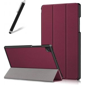 Kal-Coque Pour Samsung Galaxy Tab A7 2020 10.4 T500/T505/T507,Étui Cuir À Rabat Mince Léger Avec Support Pliable,Réglable Multi-Angle Béquille Folio Flip Tablette Housse,Vin Rouge - Neuf