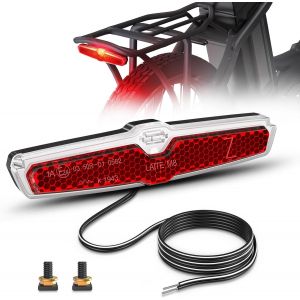 Asas-Ebike Lumiere Velo Arriere Avec Capteurs De Freinage Et Réflecteurs,Feu Arriere Velo Electrique Avec Imperméable Ipx5,Led Éclairage Arriere Velo De E-Bike Pour Rouler En Toute Sécurité Nuit - Neuf