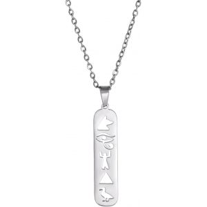 Kales-Collier Pendentif Cartouche Pour Femmes Collier Croix ?il D'horus/Ankh Collier Cartouche Nom Personnalisé Hieroglyphe Ancienne Égypte Amulette Bijoux Cadeau - Neuf