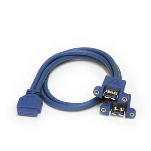StarTech.com C&acirc;ble USB 3.0 2 ports mont&eacute; sur panneau - C&acirc;ble USB A vers adaptateur carte m&egrave;re F/F - Neuf