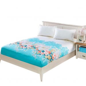 HJLIAN Drap-housse en polyester, couvre-lit, housse de matelas avec bande elastique (150 x 200 cm) - Neuf