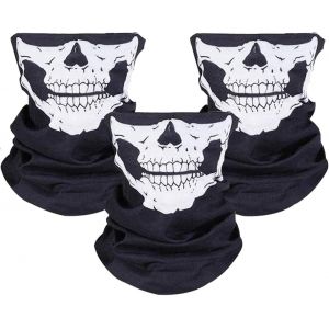 Lot De 3 Cordons Sans Couture Pour Moto, Vélo, Randonnée, Ski, Halloween (Blanc Et Noir) - Neuf