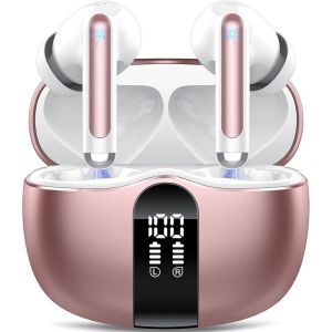 Ecouteurs Bluetooth Sans Fil, Écouteurs Bluetooth 5.3 Oreillette Basses Immersives Avec 4 Enc Mic, Casque Sans Fil 40H Avec Écran Led, Charge Rapide, Ip7 Étanche, Contrôle Tactile. - Neuf