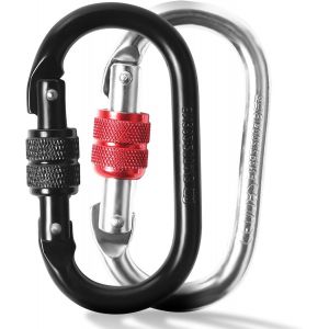Checarzhn--No1-Lot De 2 Mousquetons 25 Kn En Forme De O En Acier Inoxydable Avec Vis - Fermeture Antirouille - Pour Yoga, Hamac, Escalade, Sac À Dos, Laisse Pour Chien, Camping, Balançoire - Neuf