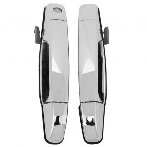 2pcs poignée de porte extérieure chromée ABS en plastique automobile poignée de porte extérieure pour 1500 20072013 porte d'entrée OE (22738721 / 22738722) - Neuf
