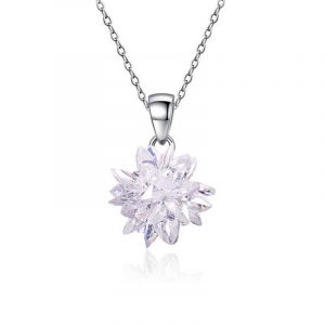 Collier Avec Pendentif En Argent Sterling 925 Pour Femme, Élégant Et Tendance, Avec Pendentif Flocon De Neige En Cristal, Bijou De Noël - Neuf