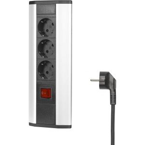 Prise d'angle Cuisine Prise Plan de Travail 3 Prise Allemande avec Interrupteur Bloc multiprise Mural pour Cuisine Bureau Salle de R&eacute;union Chambre EL4603K - Neuf