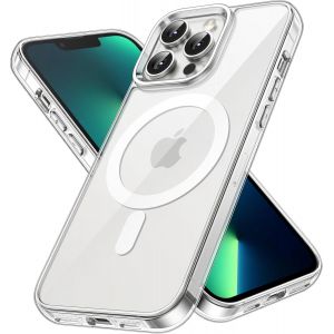 Teppa-Coque Magnétique Pour Iphone 13 Pro 6,1 Pouces Compatible Avec Magsafe Recharge Sans Fil, Étui Housse De Téléphone Antichoc, Dos Transparente Anti-Rayures (Transparente) - Neuf