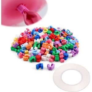 CAUC-Ballon Clip 300 Fermoirs Pour Ballons Multicolores, Outil De Fermeture De Ballons, Boucle Nou&eacute;E, Clip Simple Et Rapide Pince Fermeture Du Ballon Pour &eacute;Viter Les Fuites D&iquest;&eacute;Tanch&eacute;It&eacute; - Neuf
