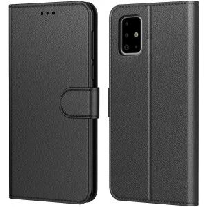 JGD-Etui Coque pour Samsung Galaxy A71, Protection Housse en Cuir PU Portefeuille Livre,[Emplacements Cartes],[Fonction Support],[Languette Magn&eacute;tique] pour (Galaxy A71 (6,7 Pouces), Noir) - Neuf