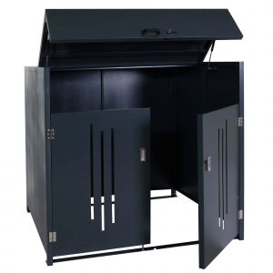 Abris Poubelles Verrouillable Conteneur Jusqu'&agrave; 1100l 154x160x136 Cm Acier 04_0008247 - Neuf