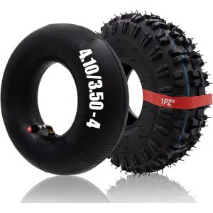 MEVRONISSHOP-F3T-35I Complet Pneu 4.10/3.50-4 avec Chambre &agrave; Air - Pour Chariot, Diable, Brouette, Tondeuse, Remorque de Jardin et Petit V&eacute;hicule (4 Pouces) - Neuf