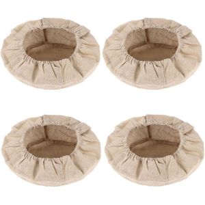 LETNERNY-4 Pièces Doublure En Tissu Pour Panier À Pain, Pâte De Cuisson Couverture, Pain Rond Doublure En Tissu Pour Panier À Pain, Postuler À Pour Cuire Le Pain(Marron) - Neuf