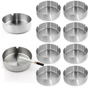 Bhhbb-Cendrier Exterieur 10 Pièces, Cendrier En Acier Inoxydable Pour Restaurants, Bars, Maison, Bureau, 10 Cm - Neuf