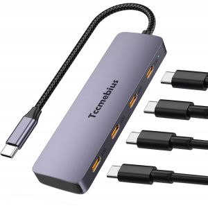 Hub Usb C 10Gbps, Aluminium Usb 3.2 Gen2 Type C Multi-Ports Adaptateur Avec 4 Usb C Port De Donn&eacute;es, Pour Iphone 15 Plus Pro Max Macbook Pro/Air Ipad Pro Surface Pro Galaxy S24 (Tcc-T324C)[Z1449] - Neuf