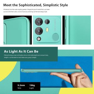 Smartphone Double SIM Ecran IPS 6,5'' Android 11 T&eacute;l&eacute;phone 4G 4GB+64GB + SD 256Go Bleu YONIS - Neuf