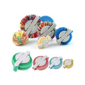 Kit De 8 Pompons Pour Loisirs Cr&eacute;atifs Avec Outils De Tricot. - Neuf