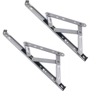 Lot de 2 charni&egrave;res de fen&ecirc;tre robustes pour fen&ecirc;tres profil&eacute;es en PVC ou en aluminium Longueur de la charni&egrave;re : 31 cm Hauteur de la pile : 1,5 cm - Neuf