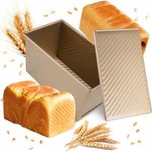 Moule A Pain De Mie Avec Couvercle, Rectangulaire Moule A Brioche, Rev&ecirc;tement Antiadh&eacute;rent Bicouche 21 X 12 X 11,7 Cm 450 G Moule A Pain Pour Toasts, Sandwichs, G&acirc;teaux - Neuf