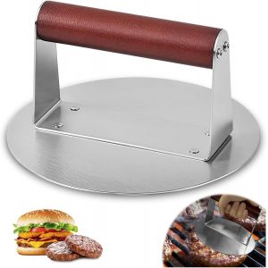 Mevronisshop-Presse Steak Hach&eacute; En Acier Inoxydable Pour La Maison/Cuisine De Grill, Moule Steak Hach&eacute; Robuste, Presse &Agrave; Hamburger Lavable Au Lave-Vaisselle Avec Poign&eacute;e En Bois, 6,3 Pouces/&Oslash; 16 Cm - Neuf