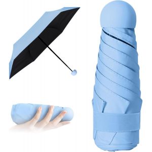 Mini Parapluie Pliant, Parapluie De Voyage, 210g Ultra L&eacute;ger Parapluie De Poche, Manuel Compact R&eacute;sistant Au Vent Parapluie, Parapluie Mixte Pour Activit&eacute;s De Plein Air, Taille Pli&eacute;e 18 Cm - Neuf