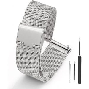 Kal-® Bracelet Montre Connectée 20mm 22mm 18mm 24mm 16mm 14mm 12mm 10mm | Bracelet Montre Pour Homme Femme, Bracelets De Montres De Metal Avec Outils Et Barre À Ressort, Diverses Couleurs - Neuf