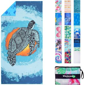 Kal-Serviette De Plage Réversible - Drap De Plage Grande 180x90cm, Serviette Plage Microfibre Légère Séchage Rapide Sans Sable, Beach Towel Pour Femme Homme, Vacances, Natation, Camping (1 Pack) - Neuf