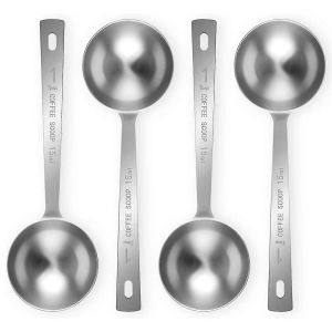 4 Cuill&egrave;res &Agrave; Caf&eacute;,Cuill&egrave;res &Agrave; Caf&eacute; En Acier Inoxydable De 15 Ml - Neuf