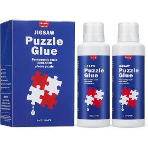 KASFL-Colle Pour Puzzle De 240 Ml Avec Tête D'Éponge,Séchage Rapide,Colle De Puzzle Lumineuse Et Soluble Dans L'Eau,Convient Pour 2000 À 5000 Pièces,Colle De Puzzle Pour Cadre,Accessoires De - Neuf