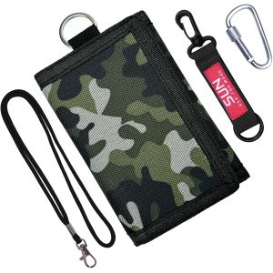 NSIECD-Portefeuille Camouflage Porte-Monnaie Fin pour Enfant Volets Portefeuille de Sport Enfants Portefeuille Homme Fins Portefeuille avec Cha&icirc;ne Porte-Monnaie Triple pour Enfants, Adolescents - Neuf