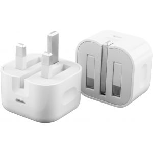 LORANKA-Lot de 2 adaptateurs USB C 20 W PD pour iPhone 15/15 Plus/15 Pro Max/14/13/12/11/SE/iPad Pro/Air/Mini, Apple Watch/AirPods Pro Design compact pliable (c&acirc;ble non inclus) - Neuf