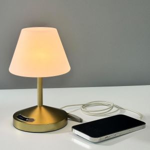 Ulteronixshop-Lampes de Table LED Sans Fil Rechargeable 13-120h - Powerbank (Entr&eacute;e USB-C/Sortie USB-A), 3 Tons R&eacute;glables avec Indicateur de Charge - pour Int&eacute;rieur, Ext&eacute;rieur, Salon, Terrasse - Or - Neuf