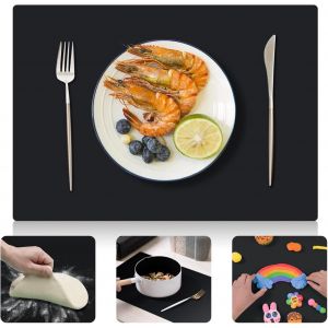 ERYI-Set De Table Silicone,Tapis Silicone Patisserie,Tapis De Cuisson Silicone,Set De Table Lavable 50 X 70 Cm,Apis De Table En Silicone,Tapis En Silicone Pour Table À Manger - Neuf